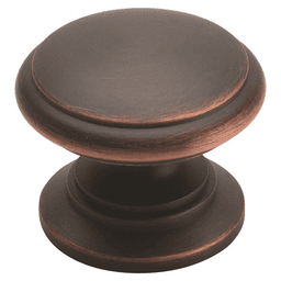 1-1/4" Brass Classics Round Shell Knob, Oil-Rubbed Bronze Finish
