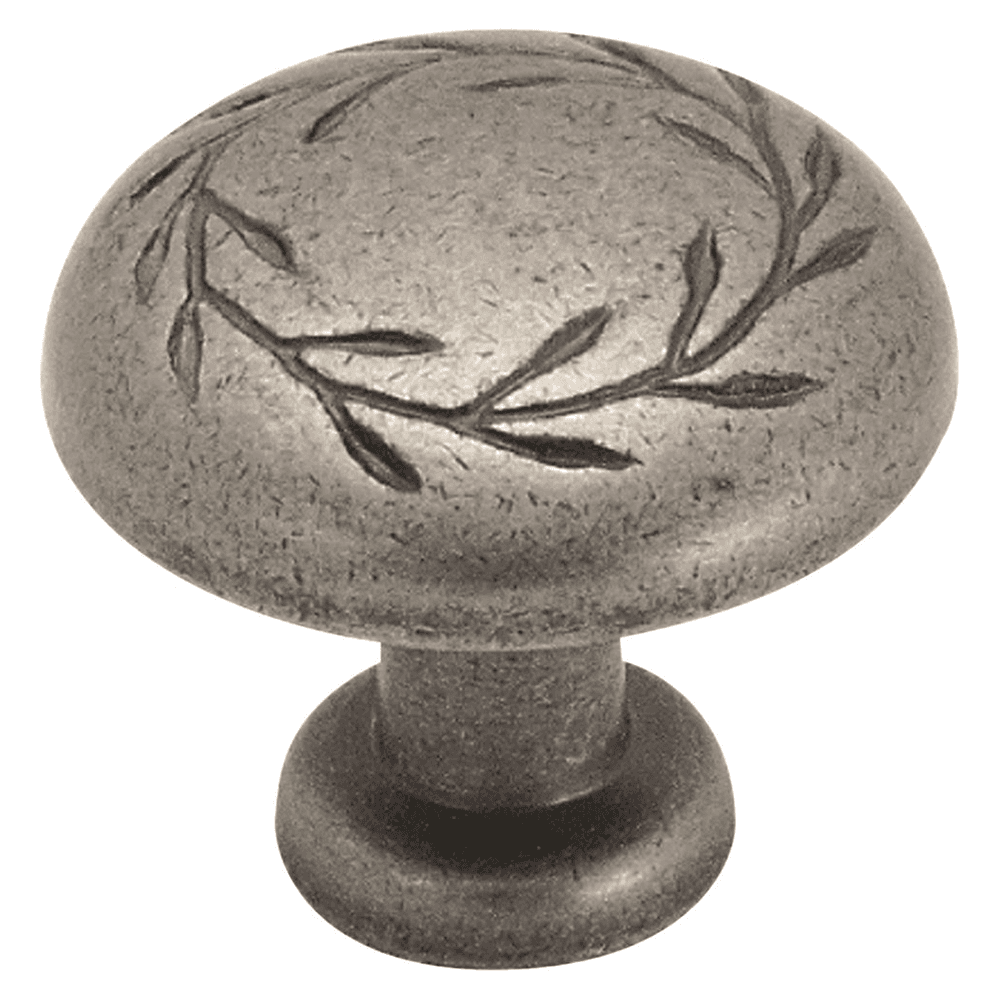 1-1/4" Inspirations™ Leaf Knob, Weathered Nickel Finish