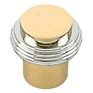 3/4" Round Knob, Polished Chrome/Brass