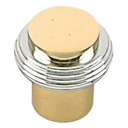 3/4" Round Knob, Polished Chrome/Brass