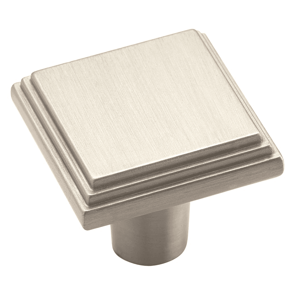 1" Manor Square Knob, Satin Nickel Finish