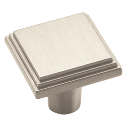 1" Manor Square Knob, Satin Nickel Finish
