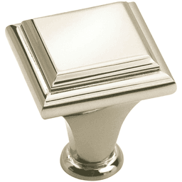 1" Manor Square Knob, Polished Nickel, 1" Length