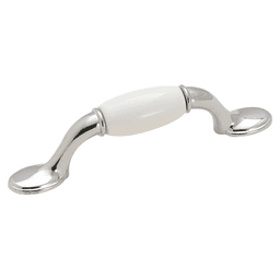3" Everyday Heritage Handle Pull, White/Polished Chrome, 4-7/8" Length