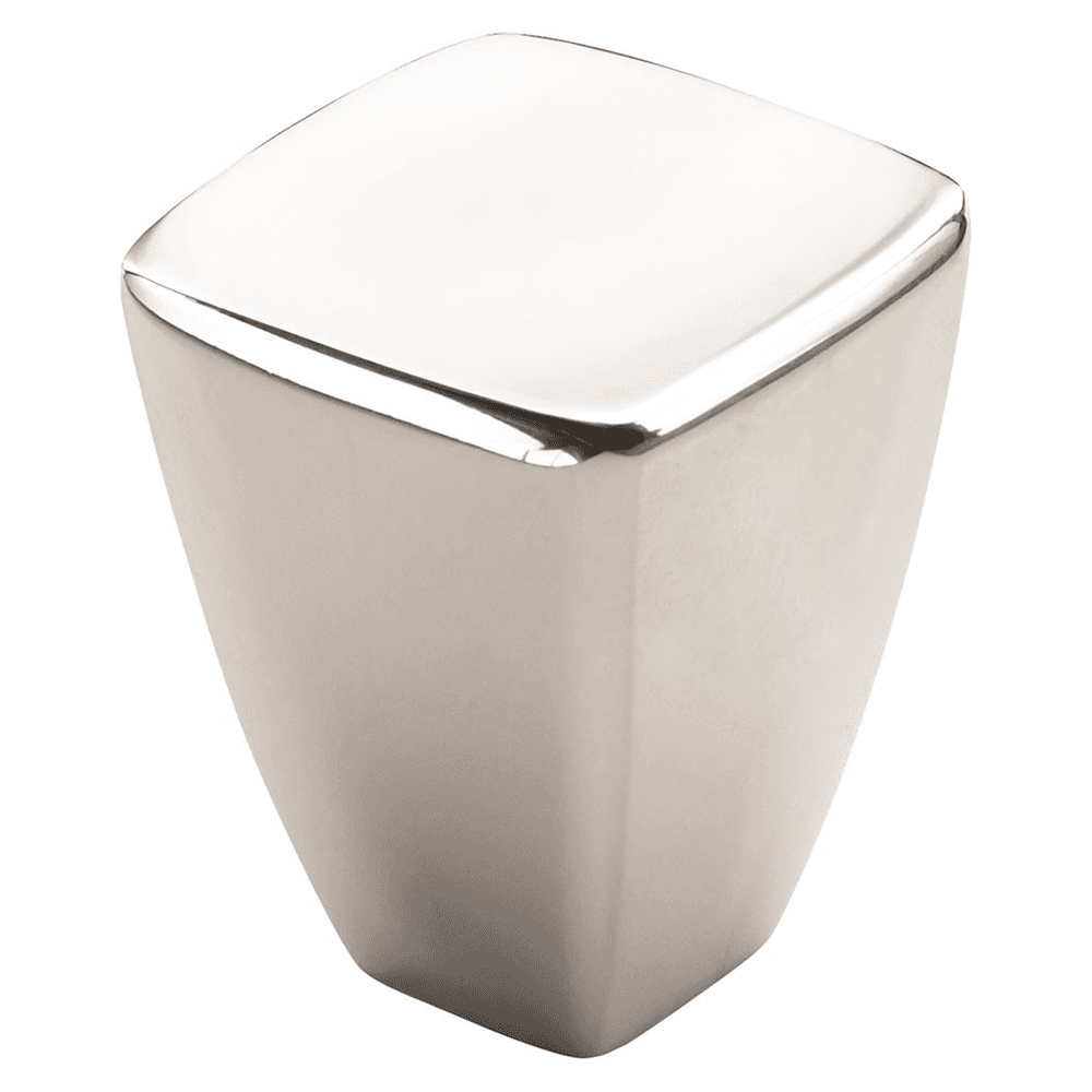 7/8" Creased Bow Square Knob, Polished Chrome Finish