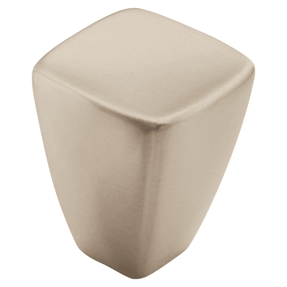 7/8" Creased Bow Square Knob, Satin Nickel Finish