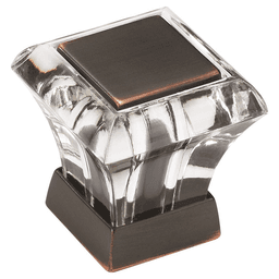 1" Abernathy™ Stunning Jewel, Clear/Oil-Rubbed Bronze Finish