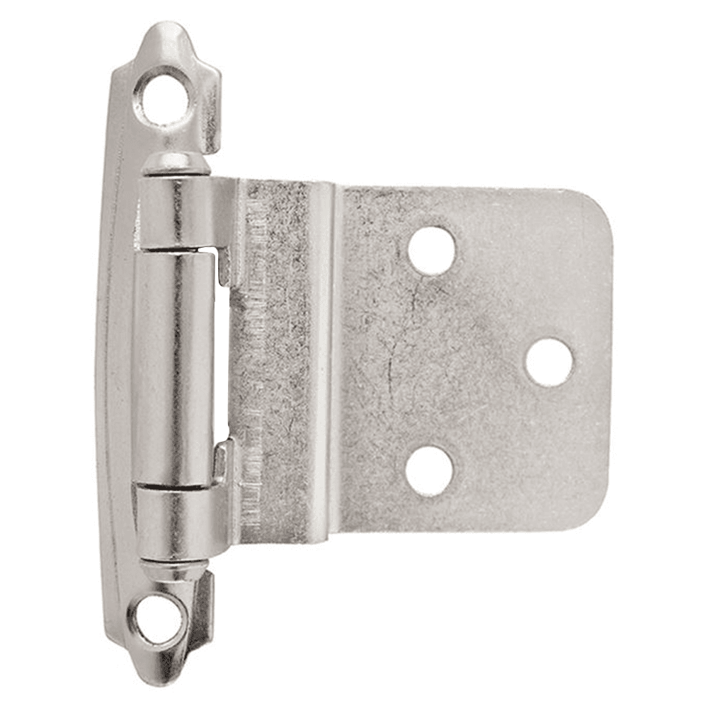 3/8" Inset Face Mount Hinge, Self-Closing, Satin Nickel-Plated