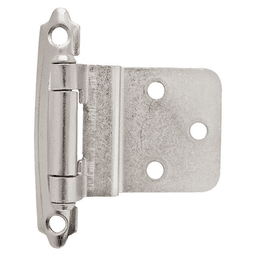 3/8" Inset Face Mount Hinge, Self-Closing, Satin Nickel-Plated