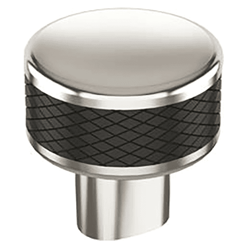 1-1/4" Esquire Round Cabinet Knob, Polished Nickel/Black Bronze