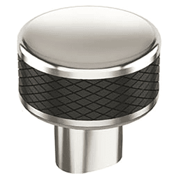1-1/4" Esquire Round Cabinet Knob, Polished Nickel/Black Bronze