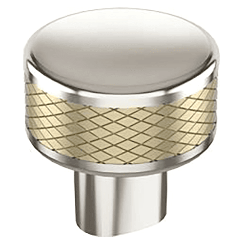 1-1/4" Esquire Round Cabinet Knob, Polished Nickel/Golden Champagne