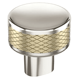 1-1/4" Esquire Round Cabinet Knob, Polished Nickel/Golden Champagne