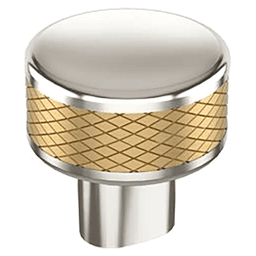 1-1/4" Esquire Round Cabinet Knob, Polished Nickel/Champagne Bronze