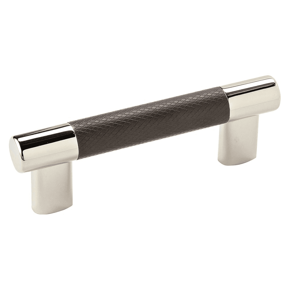 3"/96mm Esquire T-Bar Pull, Polished Nickel/Black Bronze
