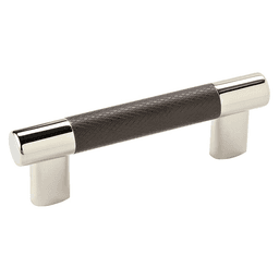 3"/96mm Esquire T-Bar Pull, Polished Nickel/Black Bronze