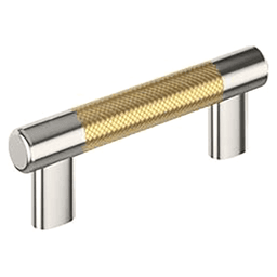 3 - 3-3/4" Esquire Cabinet Pull, Polished Nickel/Champagne Bronze