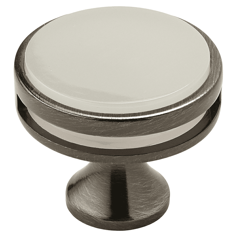 1-3/8" Oberon Acrylic Knob, Gunmetal/Frosted