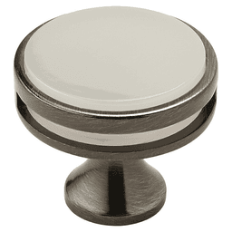 1-3/8" Oberon Acrylic Knob, Gunmetal/Frosted