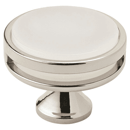 1-3/4" Oberon Acrylic Knob, Polished Nickel/Frosted Finish