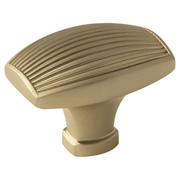 1-1/2" Sea Grass Rectangular Knob, Golden Champagne Finish