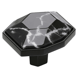 1-5/8" Carrione Rectangle Knob, Marble Black/Black Bronze