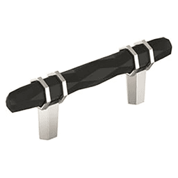 3" London Cabinet Pull, Black Bronze/Polished Nickel