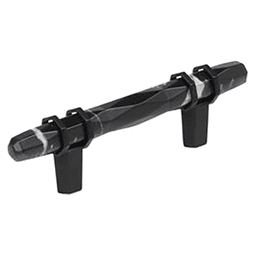 3" Carrione Cabinet Pull, Marble Black/Black Bronze