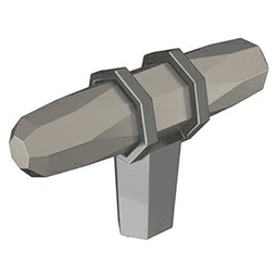 2-1/2" London T-Knob, Satin Nickel/Black Chrome