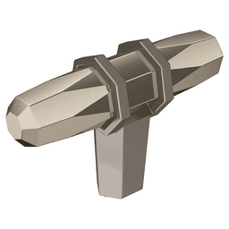 2-1/2" London T-Knob, Polished Nickel/Black Chrome Finish