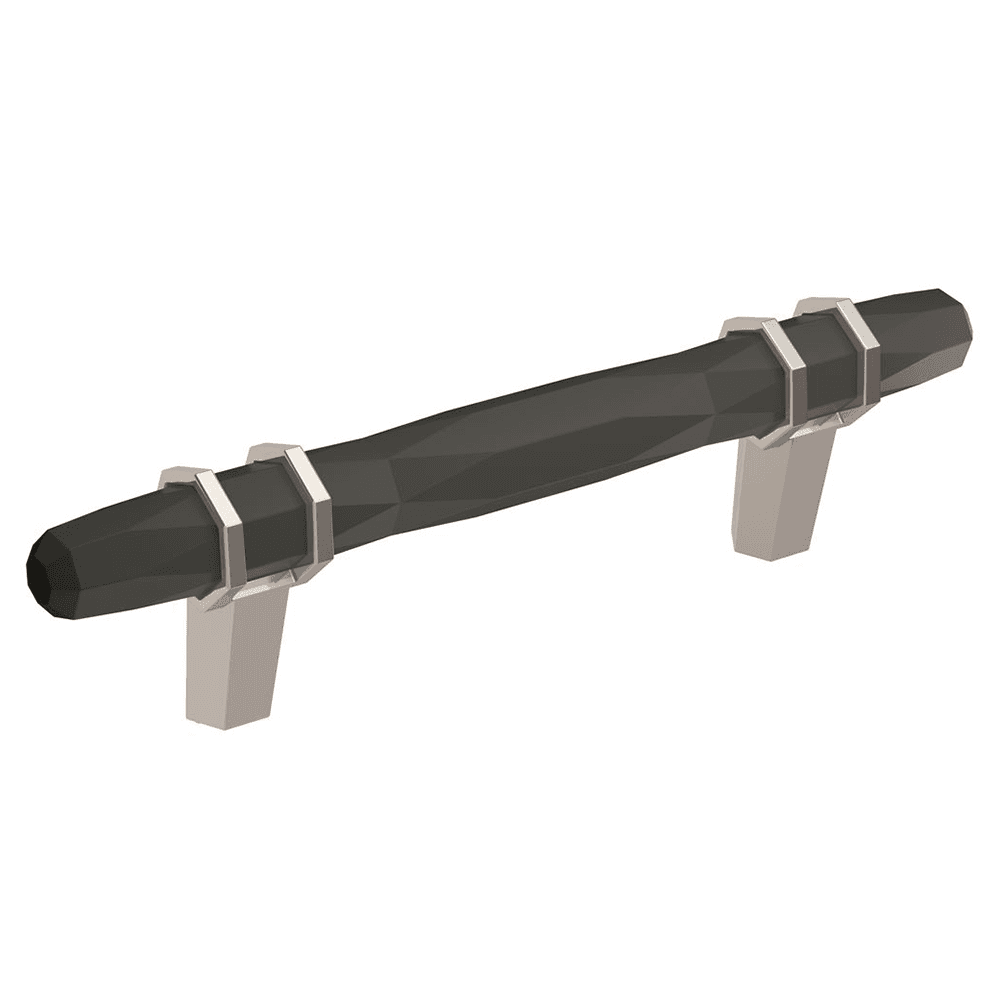 3-3/4" London Cabinet Pull, Black Bronze/Polished Chrome
