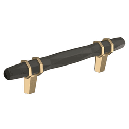 3-3/4" London Cabinet Pull, Black Bronze/Golden Champagne