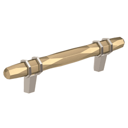3-3/4" London Cabinet Pull, Golden Champagne/Polished Chrome