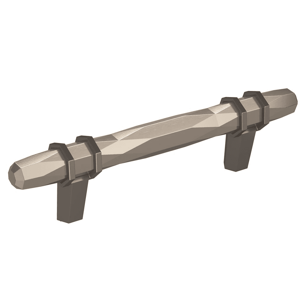 3-3/4" London Cabinet Pull, Satin Nickel/Black Chrome