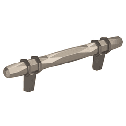 3-3/4" London Cabinet Pull, Satin Nickel/Black Chrome