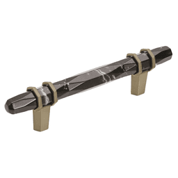 3-3/4" London Cabinet Pull, Marble Black/Golden Champagne
