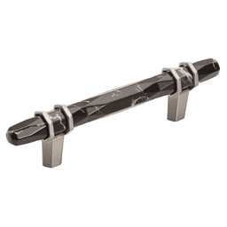 3-3/4" London Cabinet Pull, Marble Black/Satin Nickel
