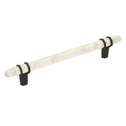 3-3/4" Carrione™ Bar Pull, Marble White/Black Bronze