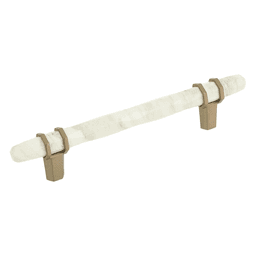 3-3/4" Carrione™ Bar Pull, Marble White/Golden Champagne