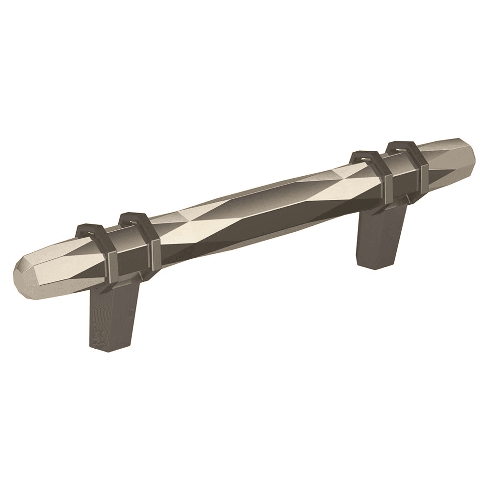 3-3/4" London Cabinet Pull, Polished Nickel/Black Chrome