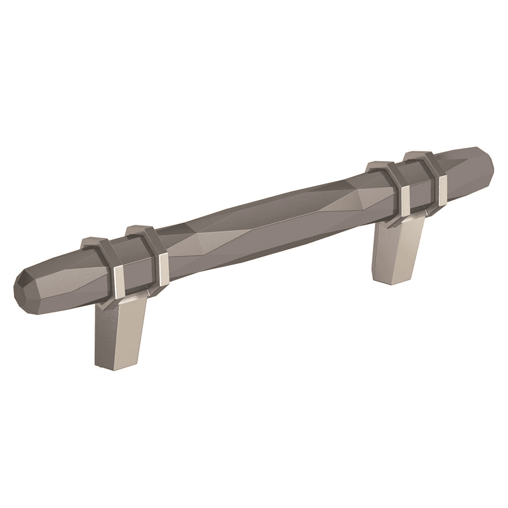 3-3/4" London Cabinet Pull, Black Chrome/Satin Nickel