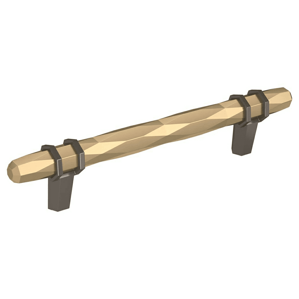 5-1/16" London Cabinet Pull, Golden Champagne/Black Chrome