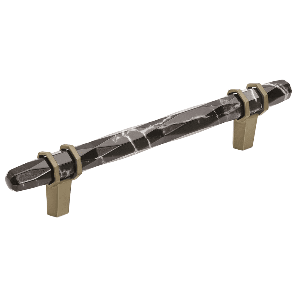 5-1/16" London Cabinet Pull, Marble Black/Golden Champagne