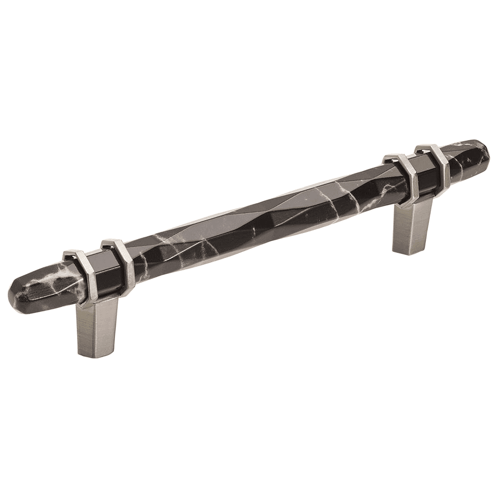 5-1/16" London Cabinet Pull, Marble Black/Satin Nickel