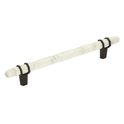 5-1/16" Carrione™ Bar Pull, Marble White/Black Bronze