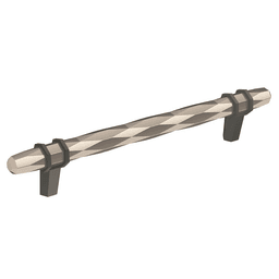 6-5/16" Carrione™ Bar Pull, Polished Nickel/Black Bronze