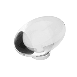 1-3/4" Glacio Oval Knob, Crystal/Black Bronze