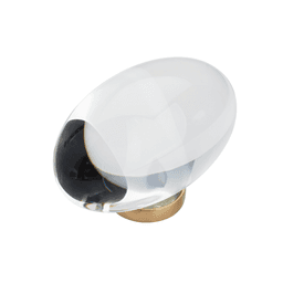 1-3/4" Glacio Oval Knob, Clear/Champagne Bronze