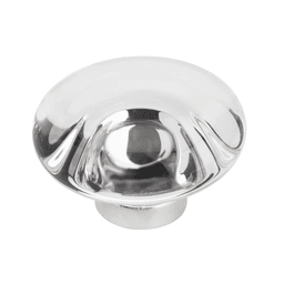 1-3/4" Glacio Round Knob, Crystal/Black Bronze