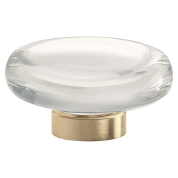 1-3/4" Glacio Round Knob, Clear/Golden Champagne